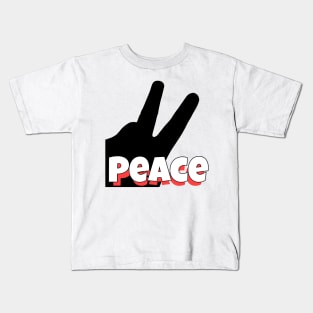 Peace Hand Sign Kids T-Shirt